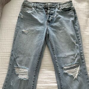 Vici Light Blue High Rise Distressed Jeans